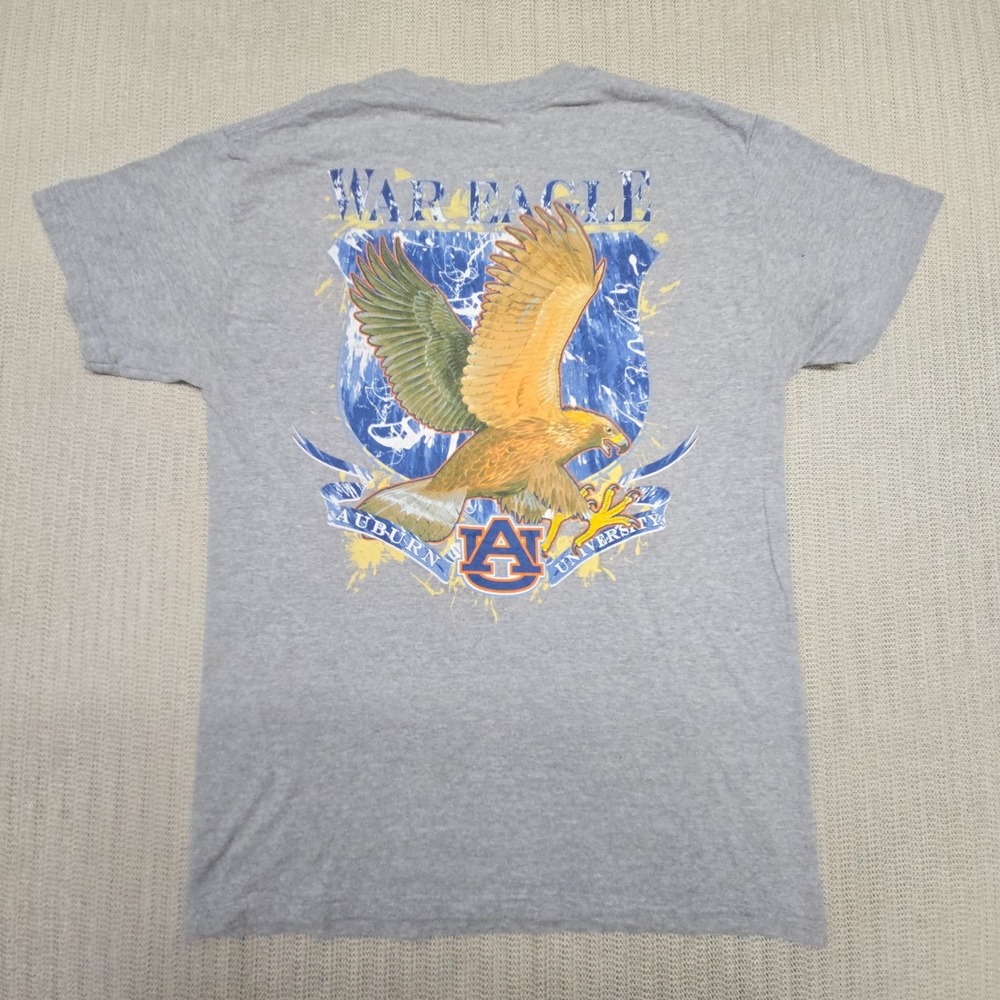 Aftco Guy Harvey Auburn Tigers Shirt Mens Medium Gray War Eagle Graphic Football